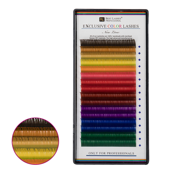 Farebné 3D mihalnice mix barev D, 0,15 mm